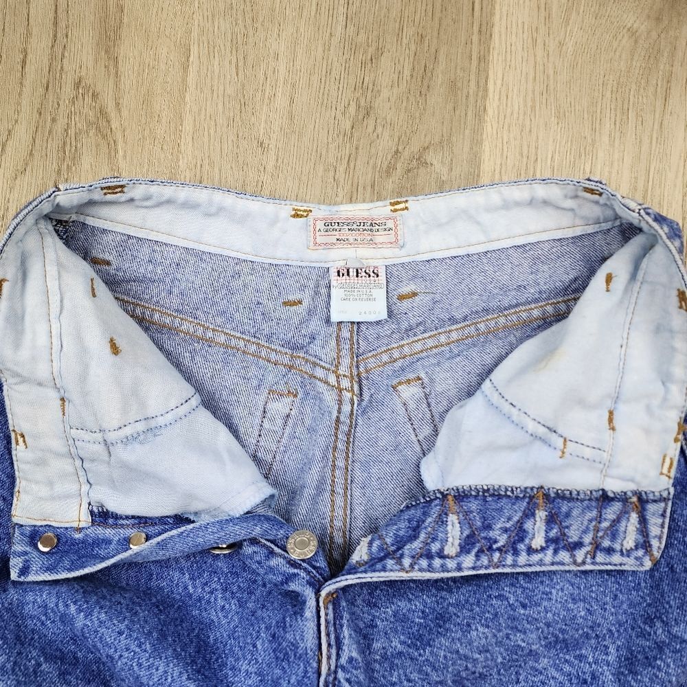 Vintage Guess High Waist Button Fly Acid Wash Jeans size 26 - Picture 7 of 8